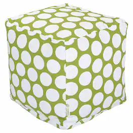 Majestic Home - Cube Pouf Polka Dot (Large) Hot - Green