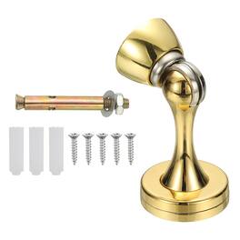 Unique Bargains - High-Quality Magnetic Door Stopper with Screws, Wall Protector for Home Office Floor Mounting, Durable & Strong - Gold