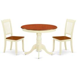 East West Furniture - Dining Room Set Buttermilk & Cherry - Brown