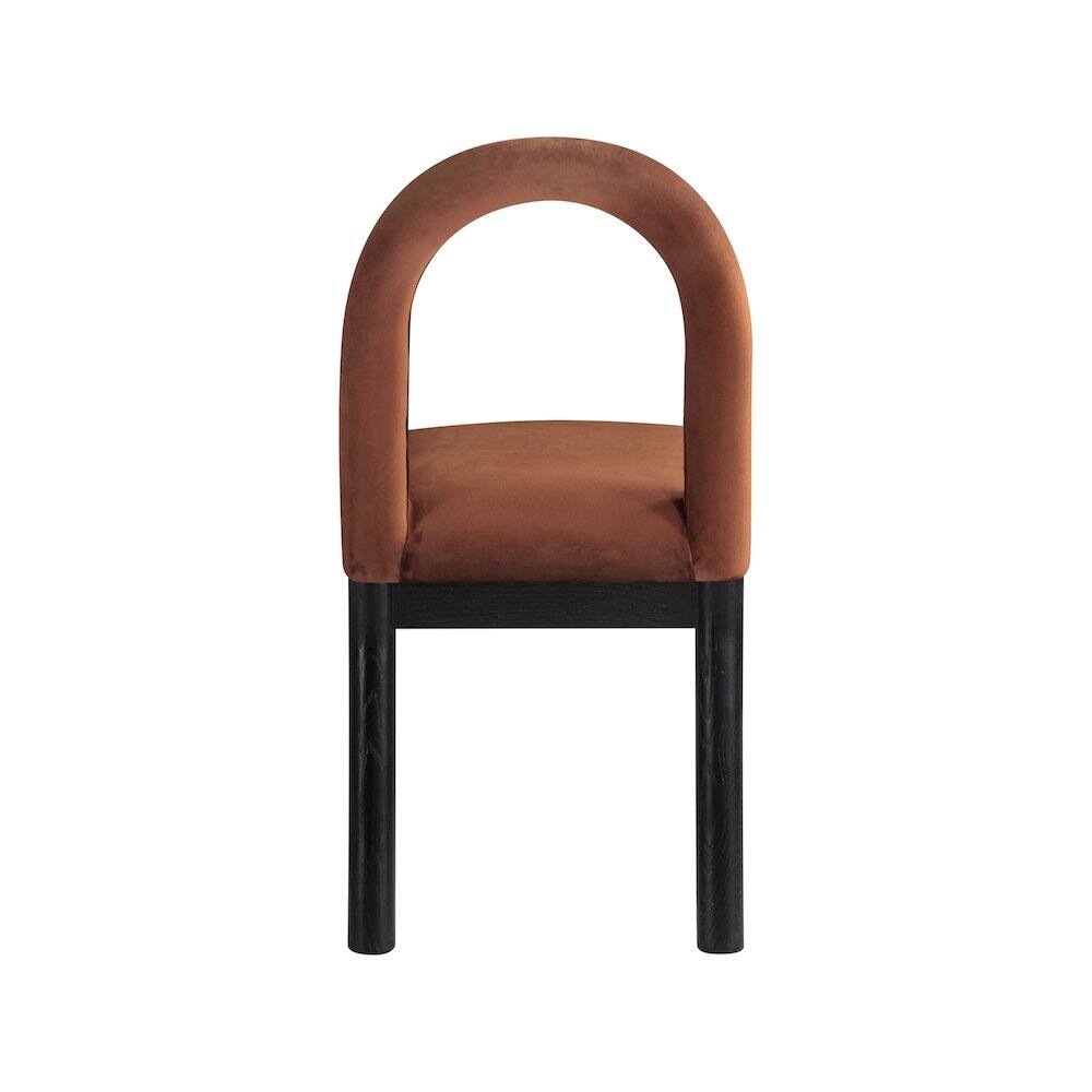 Meridian Furniture - Conrad Cognac Velvet Dining Chair - Brown - Thumbnail 2