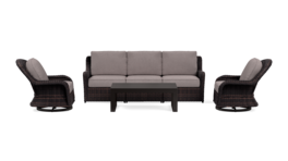 Yardbird® - Waverly Outdoor Sofa Set with Swivel Chairs - Shale