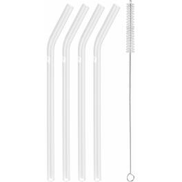 ZWILLING - Sorrento 5-pc Bent Glass Straw Set - Clear