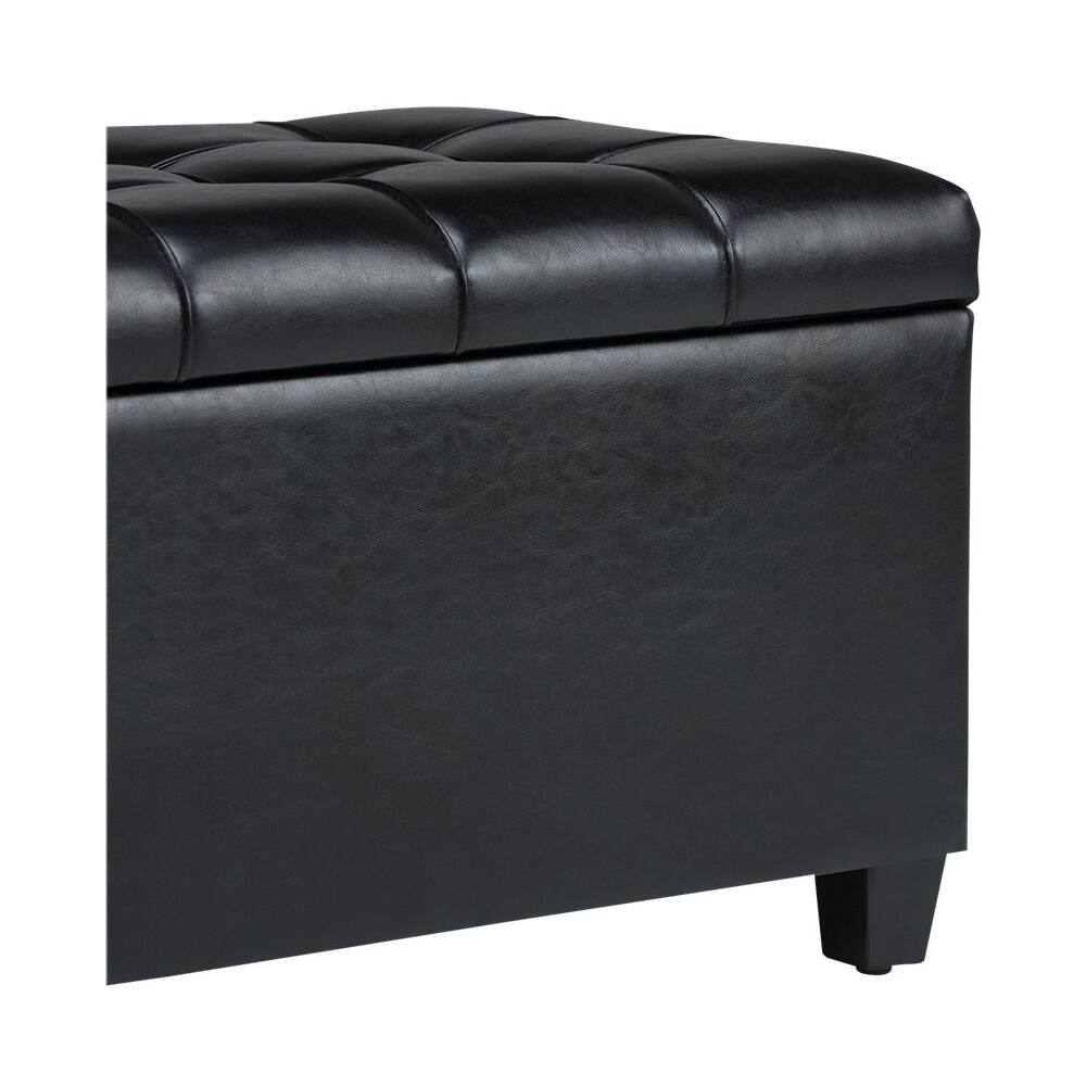 Alt View 11. Simpli Home - Sienna Storage Ottoman Bench - Midnight Black.