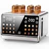 Teendow - Touch Screen Toaster 4 Slice, 1800W Stainless Steel Digital Smart Toaster with Dual Controls,6 Shade Levels - Silver