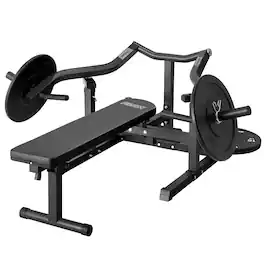 Syedee - Chest Press Machine, 1250LBS Capacity with Independent Arms, Adjustable Flat Incline Fitness Bench for Home Gym - Black