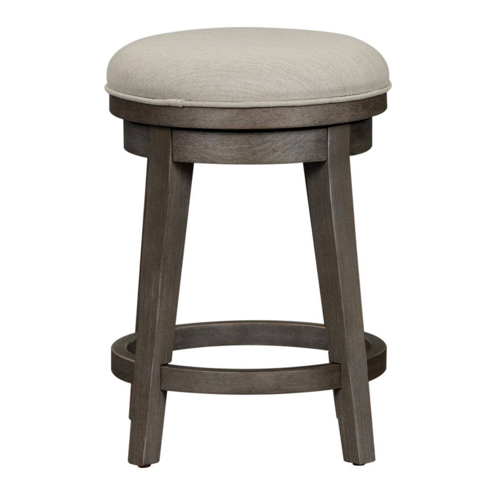 Alt View 2. Liberty Furniture Industries - Modern Farmhouse Console Swivel Stool in Dusty Charcoal w/ Heavy Distressing - Gray.