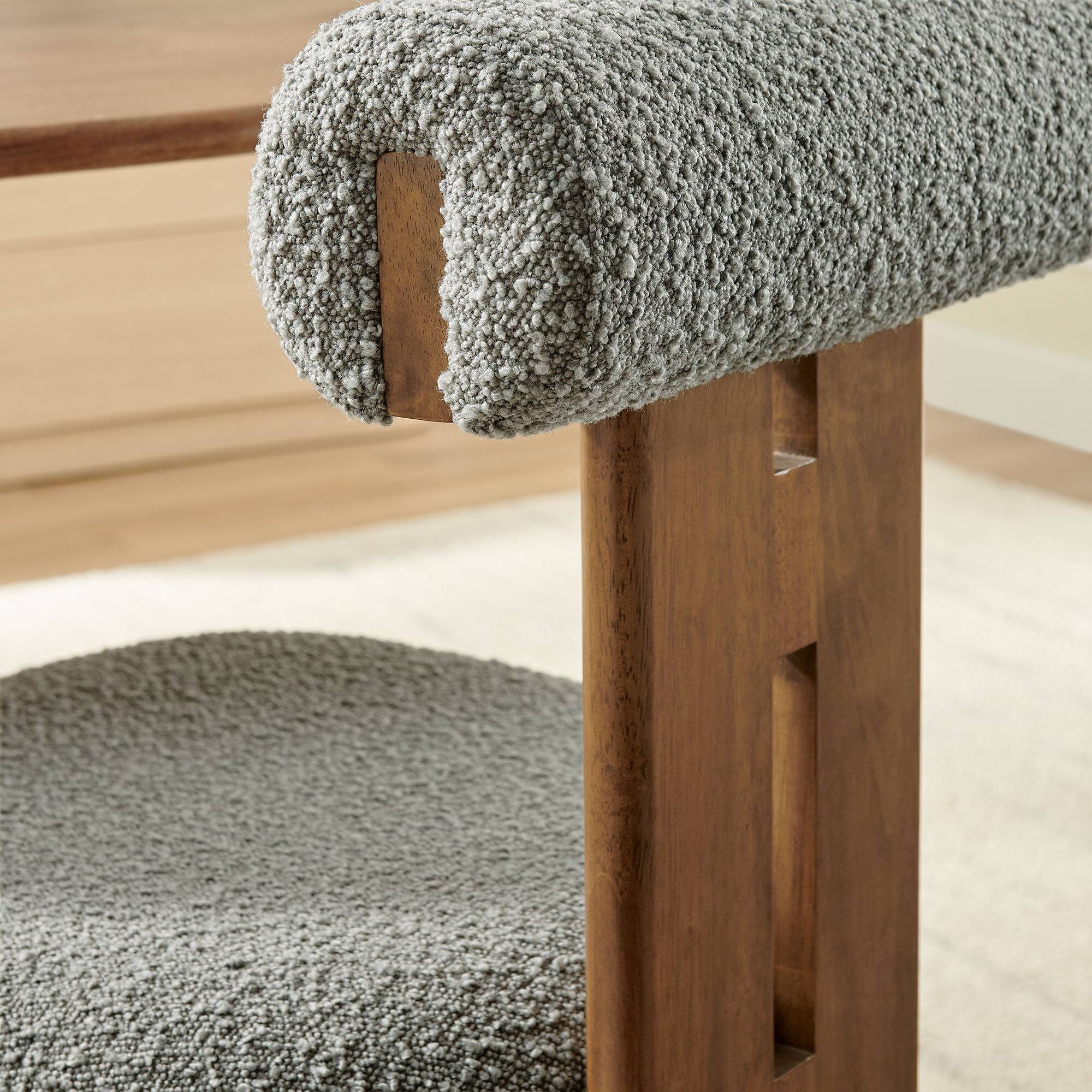 Alt View 6. Modway - Torian Boucle Fabric Dining Chair Set of 2 by Modway - Gray.