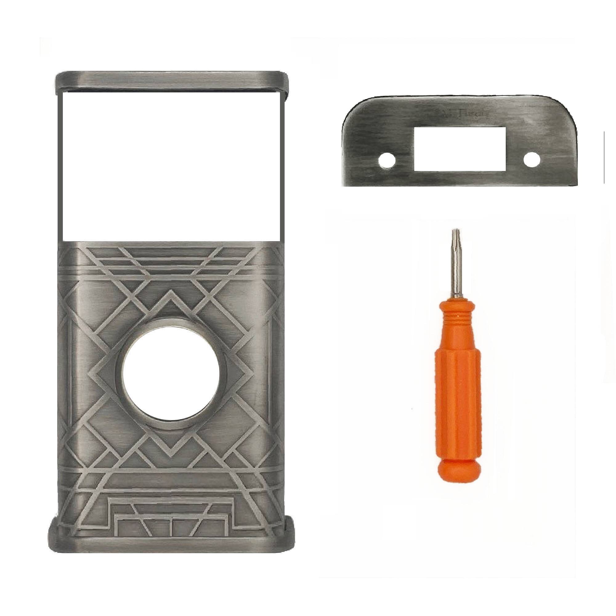 Back. Michael Healy - Art Deco Video Doorbell Cover (Ring 2nd Gen) - Antique Pewter.