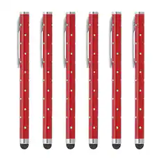 Front. Unique Bargains - Stylus Pens for Touch Screens, 6pcs High Precision Universal Bling Metal Capacitive Pen for Touch Screen Devices Phone - Red.