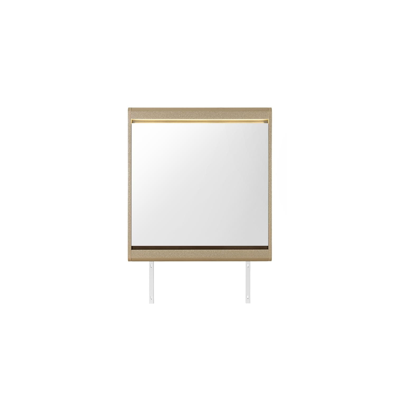 Global Furniture USA - Genesis Mirror With Led - Gold