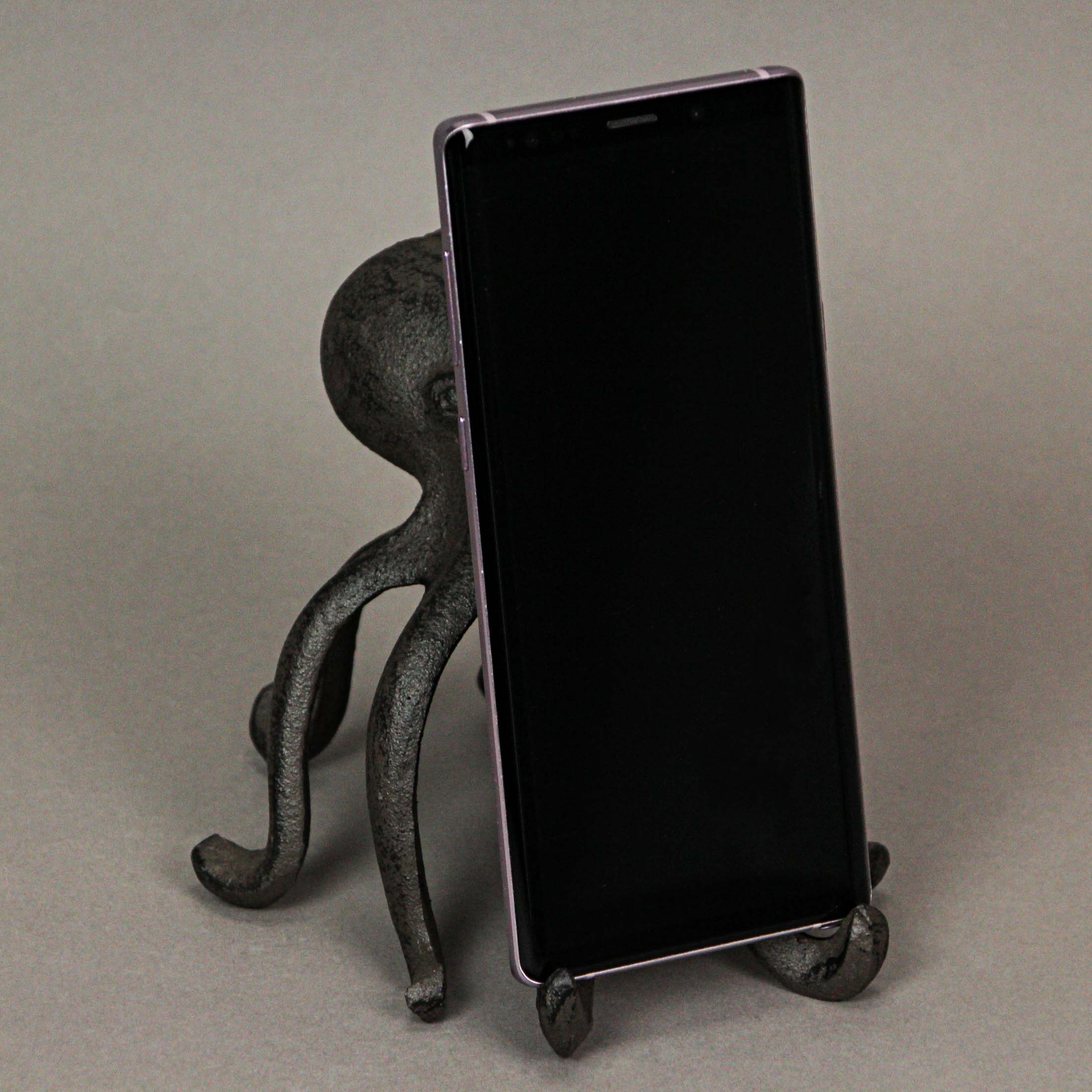 Alt View 5. J.D. Yeatts - Rustic Brown Cast Iron 6" Octopus Single Bookend & Phone Holder Nautical Décor - Brown.