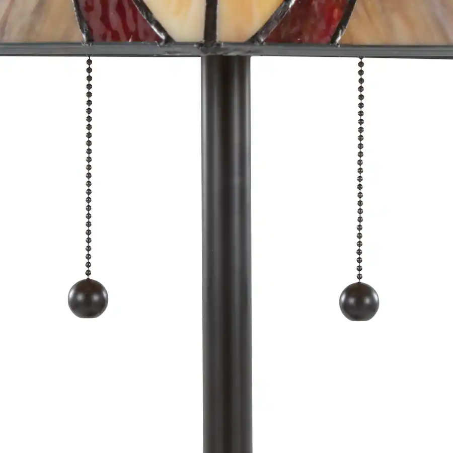Loheer Oil Rubbed Bronze Floor Lamp 63 Inch with Brown Cream Glass ...