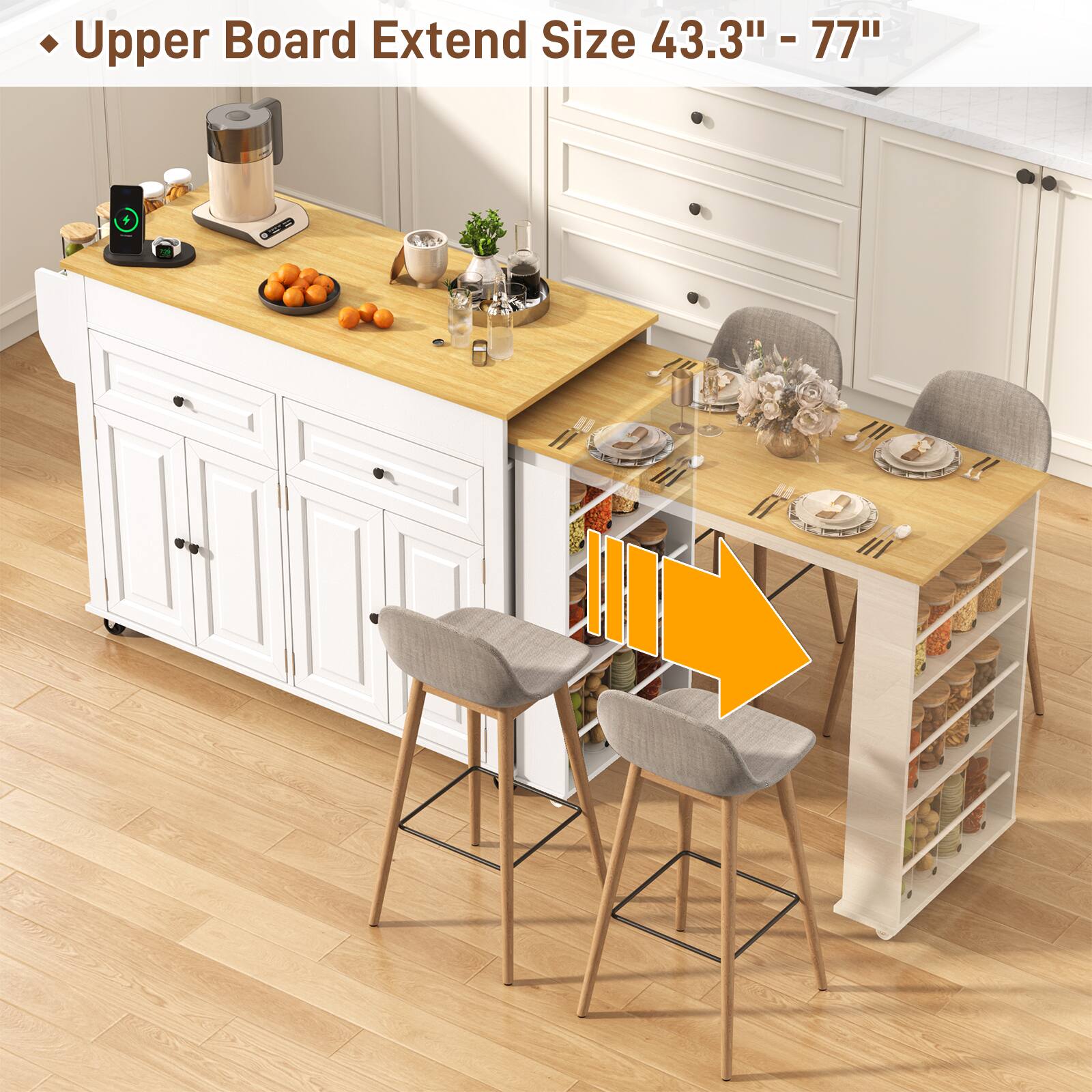 Upper Board Extend Size 43.3" - 77"