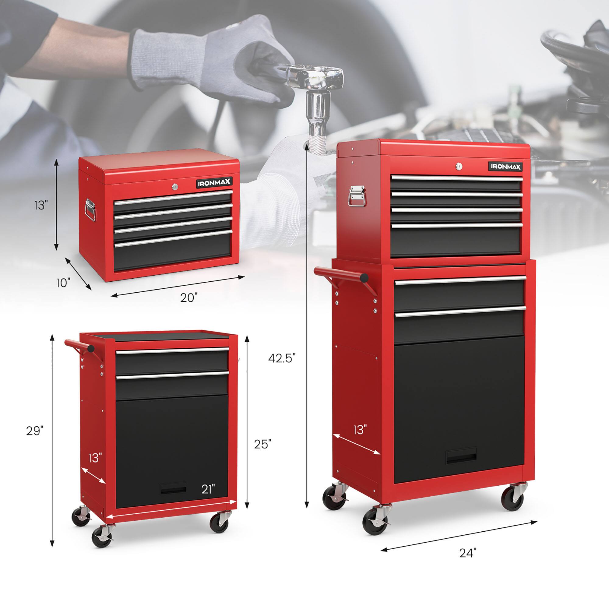 IRONMAX  
IRONMAX 13  
10" 20"  
a 42.5" 29" 13" 25" 13" 21" 24"