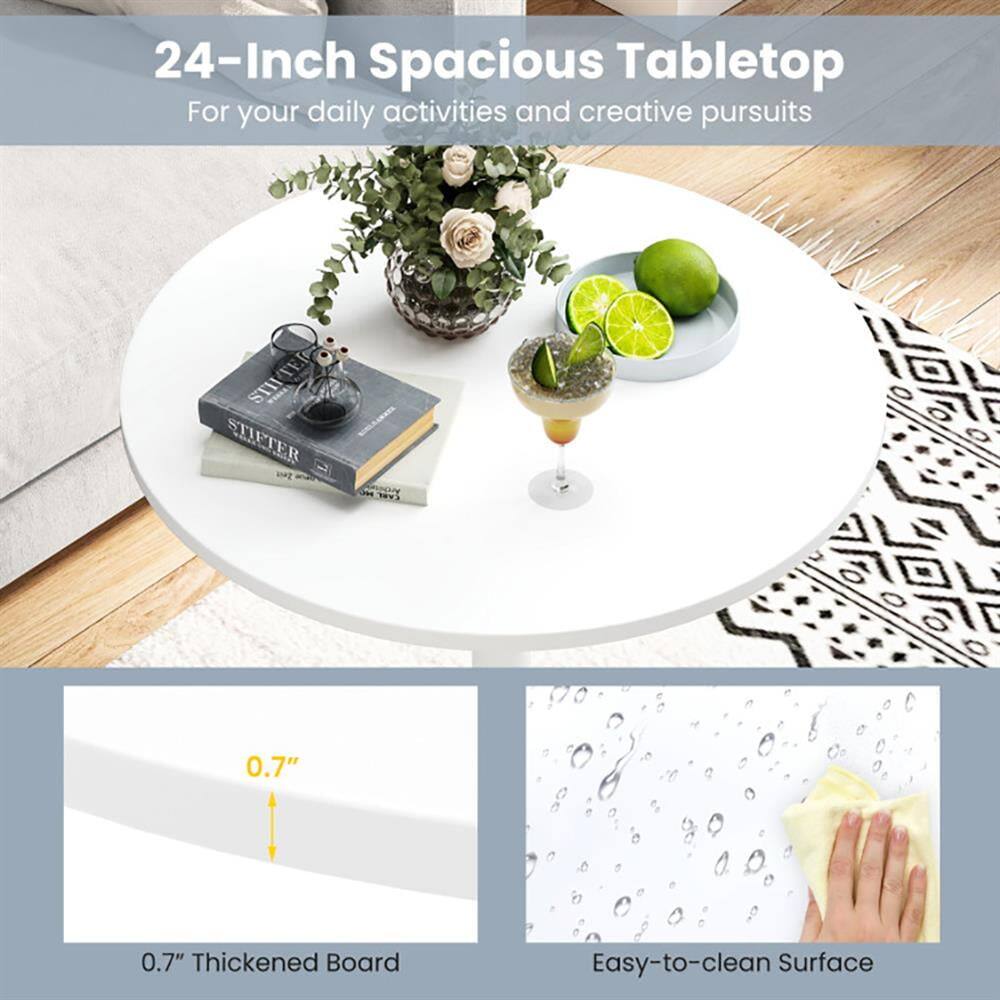24-Inch Spacious Tabletop  
For your daily activities and creative pursuits  

0.7" Thickened Board  
Easy-to-clean Surface