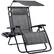 Front. Best Choice Products - Best Choice Products Folding Zero Gravity Recliner Patio Lounge Chair w/ Canopy Shade, Headrest, Tray - Gray - Gray.