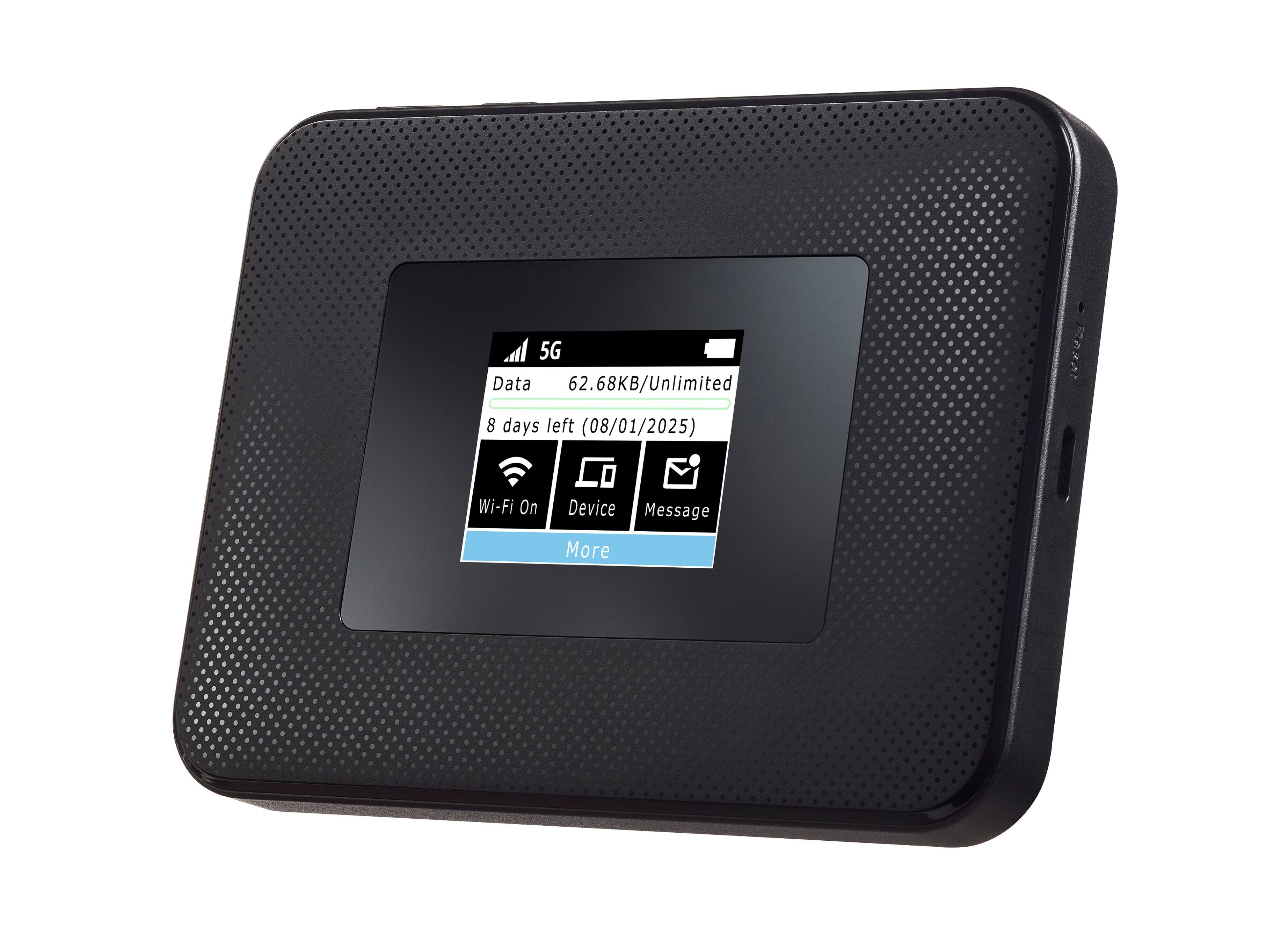 5G Data: 62.68KB/Unlimited  
8 days left (08/01/2025)  

Wi-Fi On  
Device  
Message  

More