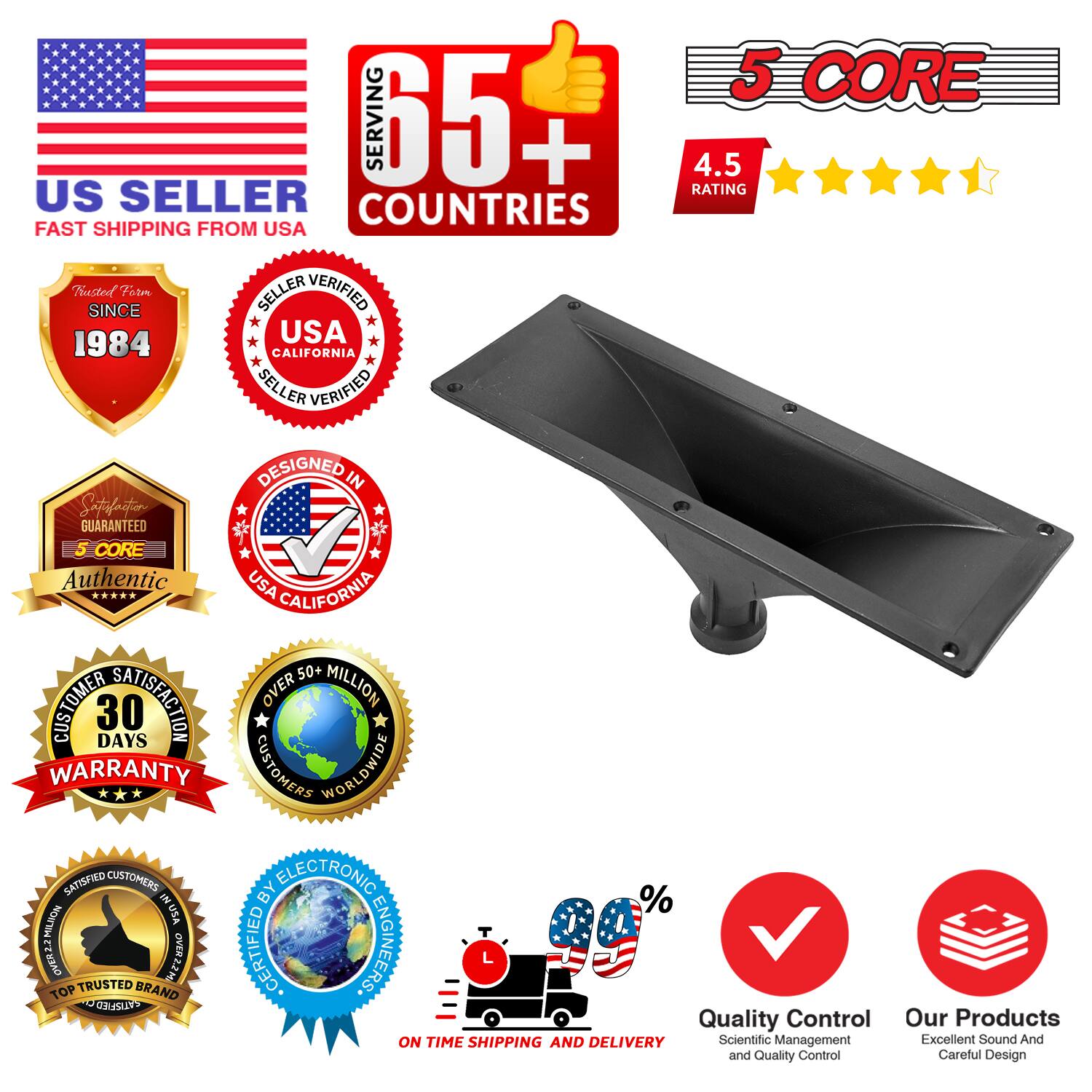 **US Seller**
- Fast Shipping from USA

**5 Core**
- 65+ Countries Served
- 4.5 Rating

**Trusted Since 1984**
- Seller Verified USA California
- Seller Verified USA California

**Designed in USA California**
- Satisfaction Guaranteed
- Authentic USA California

**30 Days Warranty**
- Over 50+ Million Customers Worldwide

**Customer Satisfaction Guaranteed**
- Top Trusted Brand

**Certified by Electronic Engineers**
- On Time Shipping and Delivery

**Quality Control**
- Scientific Management and Quality Control

**Our Products**
- Excellent Sound and Careful Design