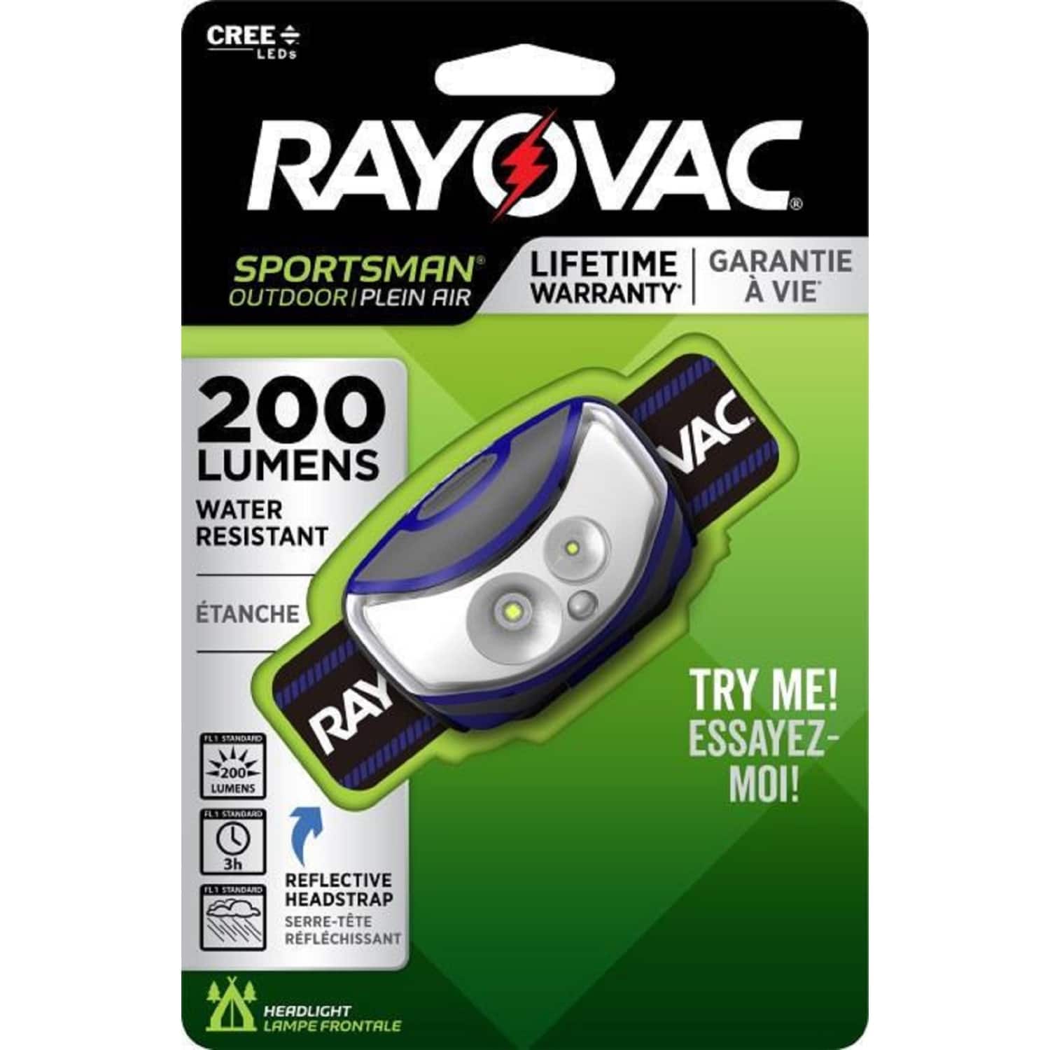 Rayovac - Sportsman 200 lm Multicolored LED Head Lamp AAA Battery