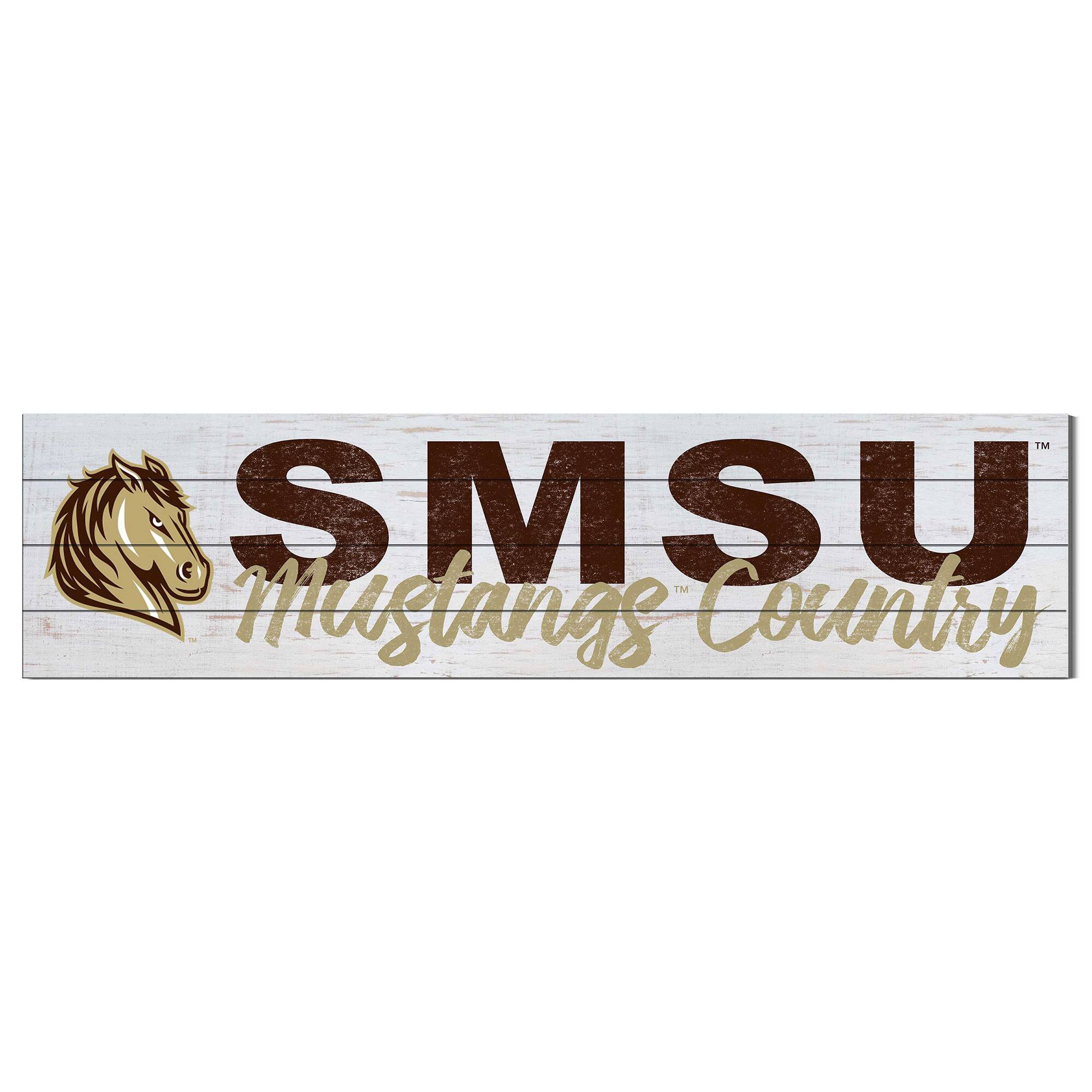 Southwest Minnesota State Mustangs 10" x 40" Logo Sign