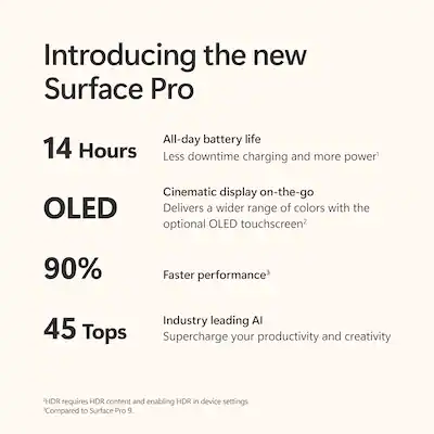 Microsoft Surface Pro Copilot+ PC 13” Snapdragon X Plus 16GB Memory 512GB SSD Device Only (11th Edition) Dune ZHY-00042 - Best Buy