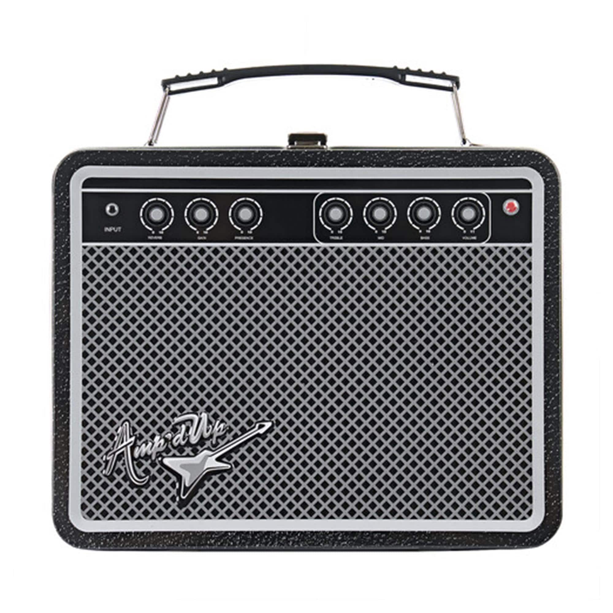 NMR Distribution - Amp'd Up Guitar Amp-Style Retro Lunchbox | 8.5 x 6.5 Inches - Black