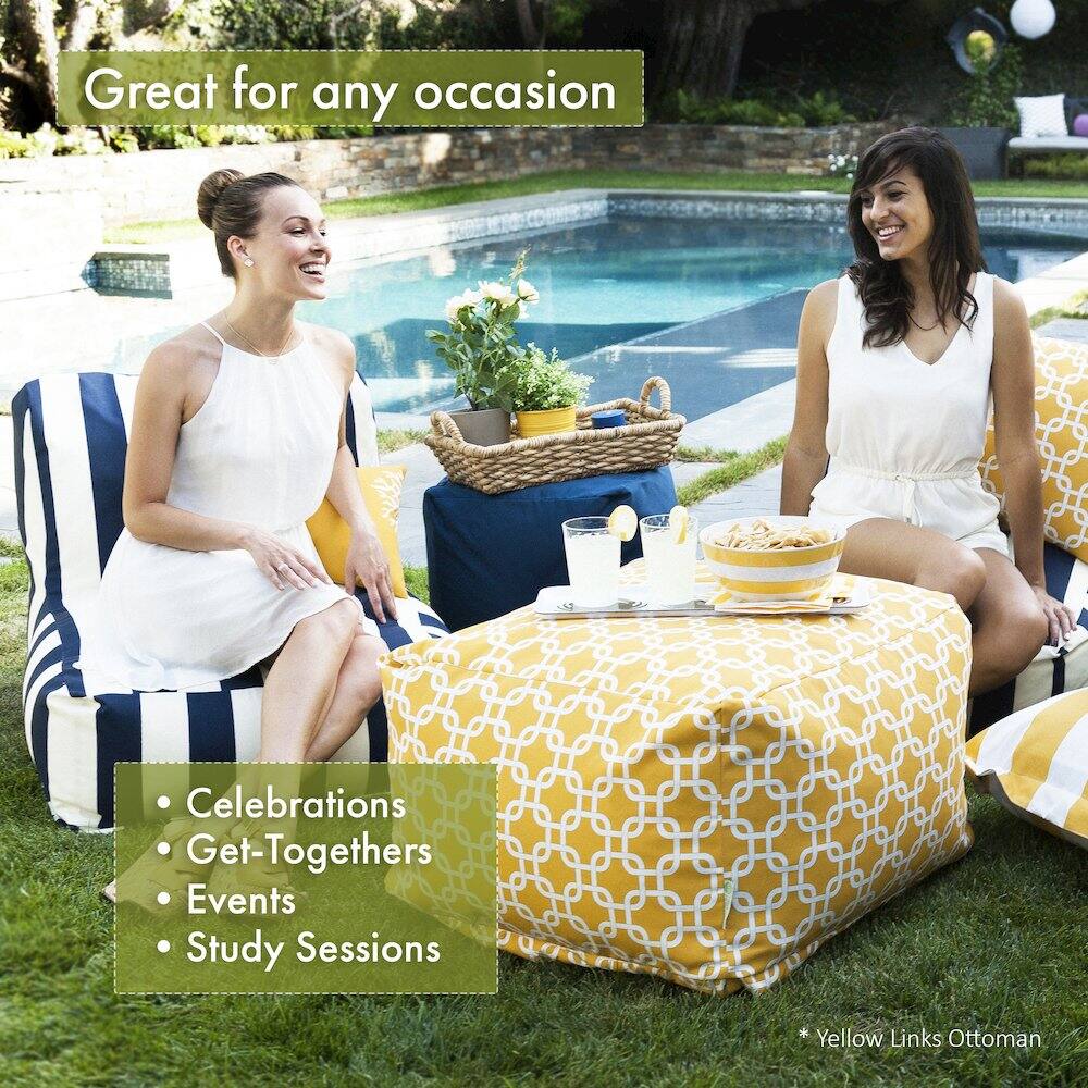 Great for any occasion

- Celebrations
- Get-Togethers
- Events
- Study Sessions

* Yellow Links Ottoman