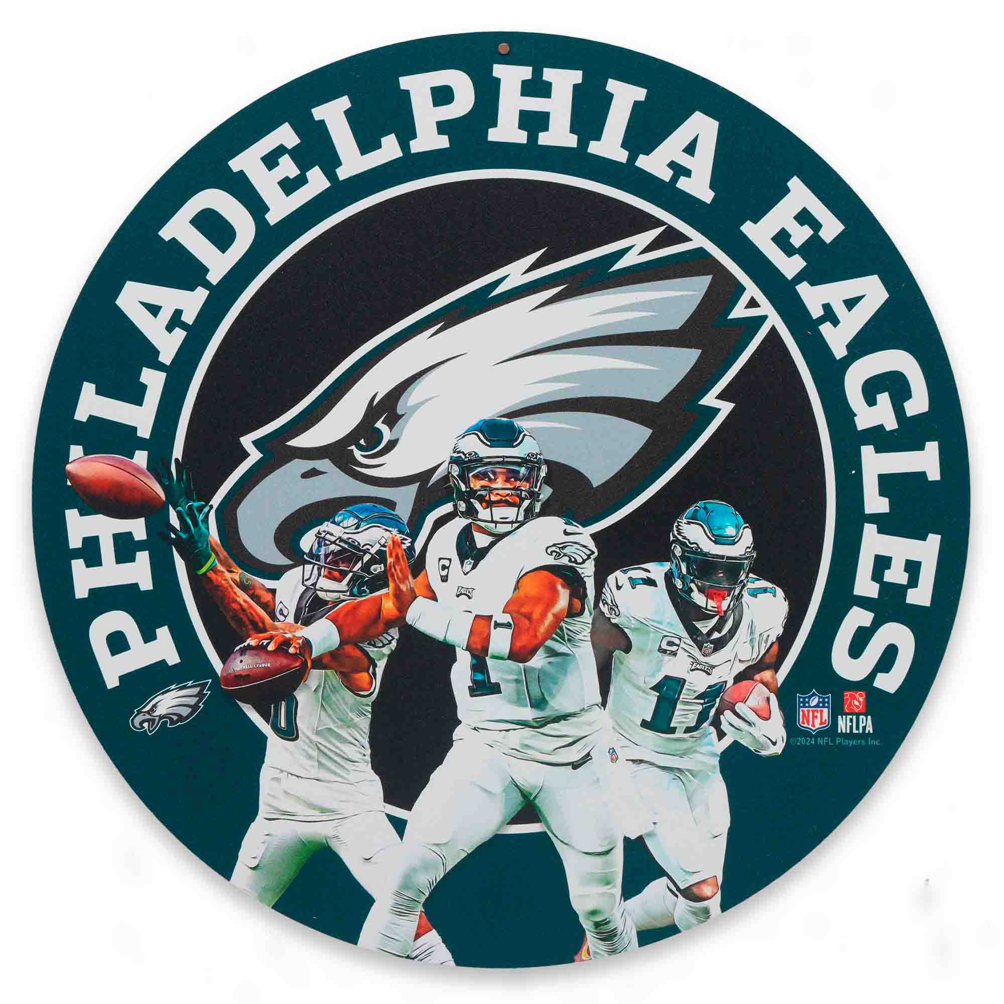 Philadelphia Eagles Team Stars 11" Round Metal Sign