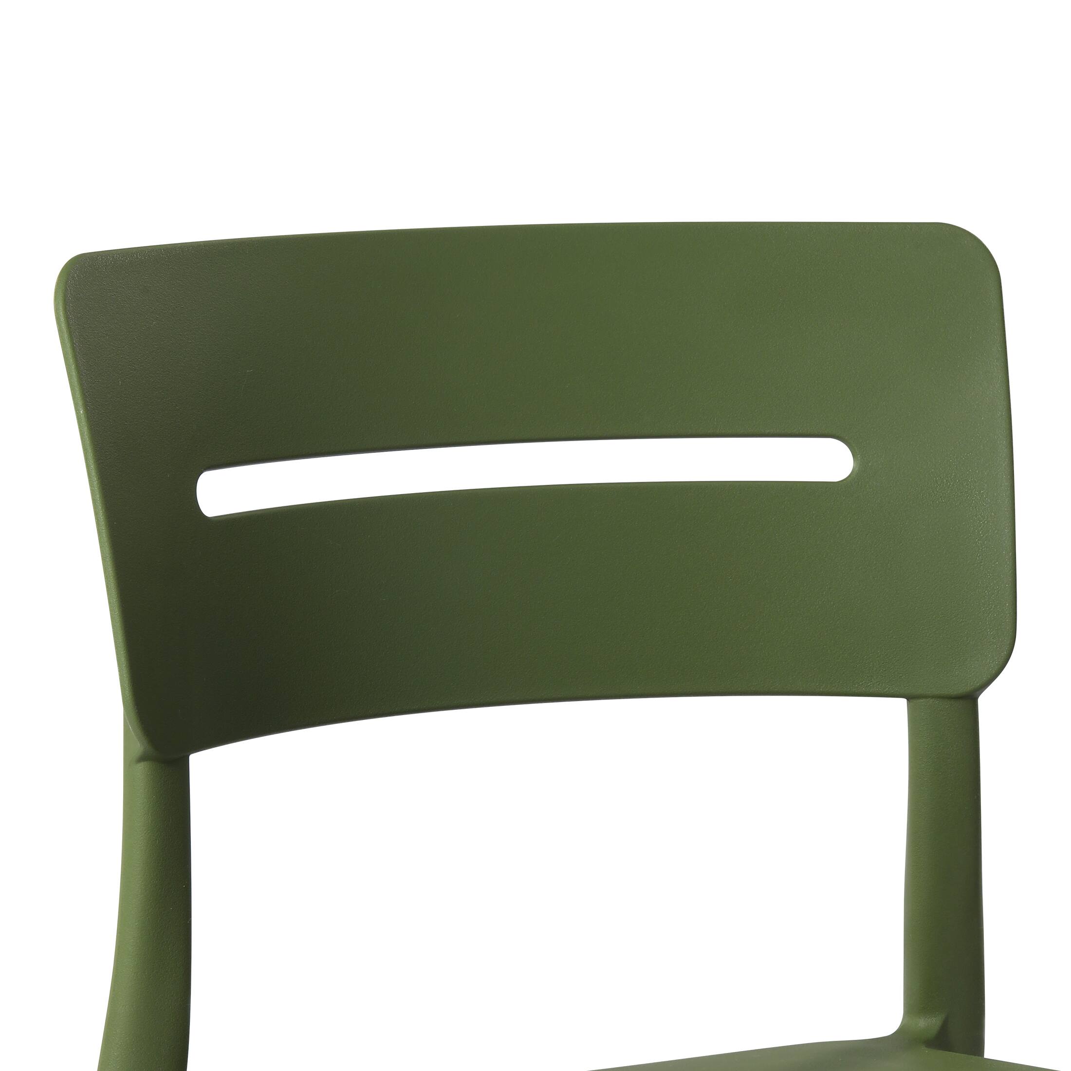 Alt View 1. WestinTrends - WestinTrends Playa Outdoor Modern Stackable Plastic Patio Dining Chairs (Set of 2) - Olive Green.