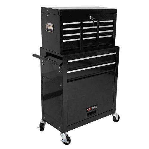 Left. LOVMOR - High Capacity Rolling Tool Chest with Wheels and Drawers 8-Drawer Tool Storage Cabinet.
