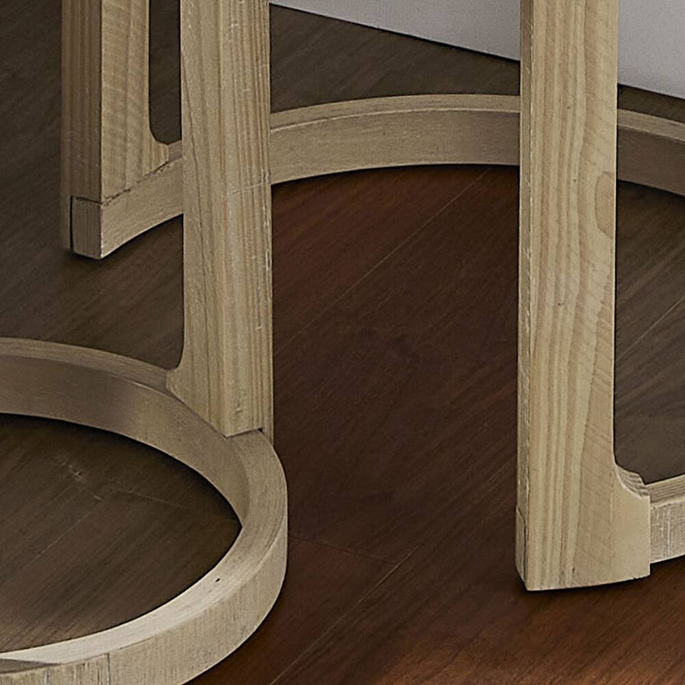 Alt View 8. Loheer - Loheer 24 Inch Wooden Coffee Table Set Mid Century Side Table - Oak.