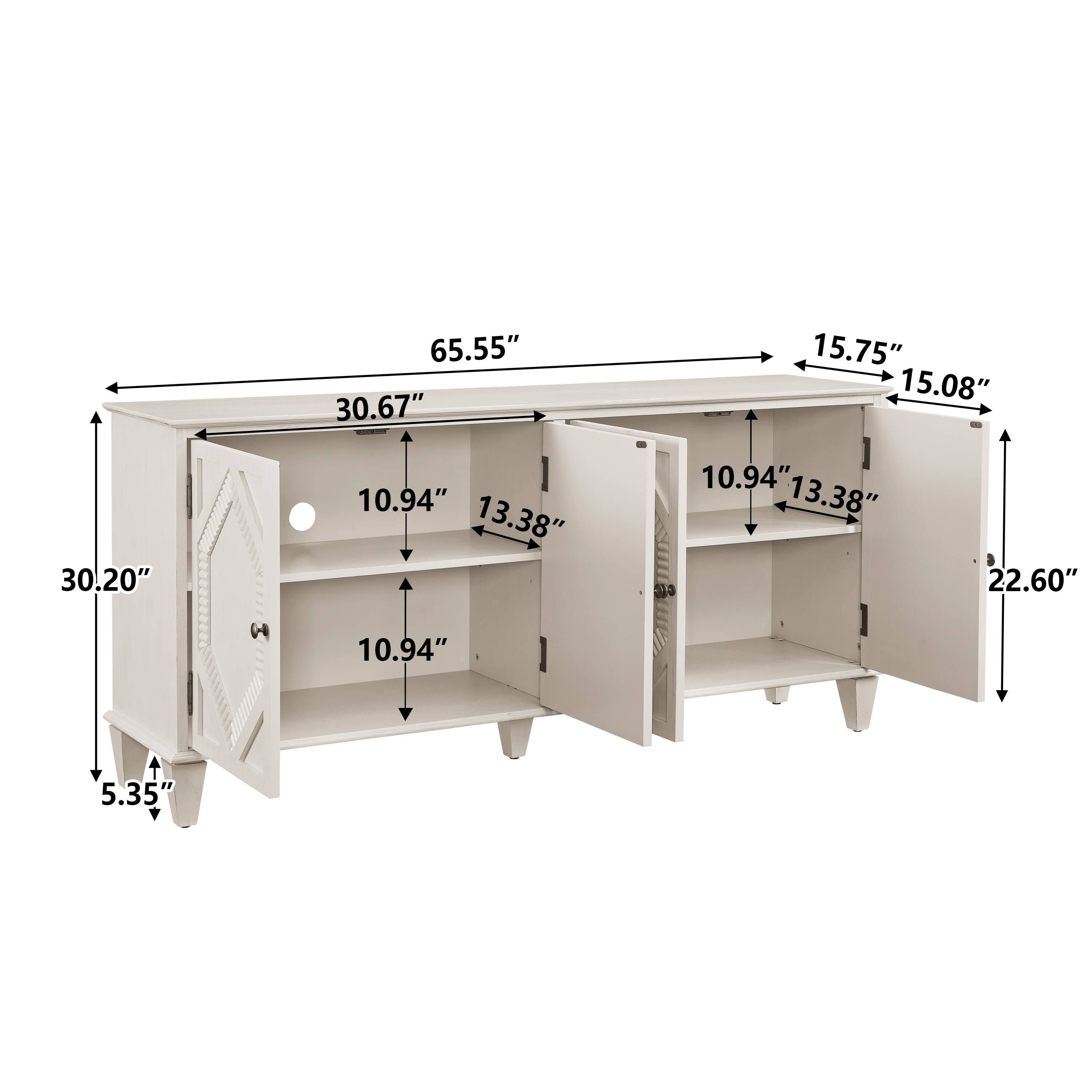 65.55"  
30.67"  
15.75"  
15.08"  
30.20"  
10.94"  
13.38"  
10.94"  
13.38"  
22.60"  
10.94"  
F 5.35"