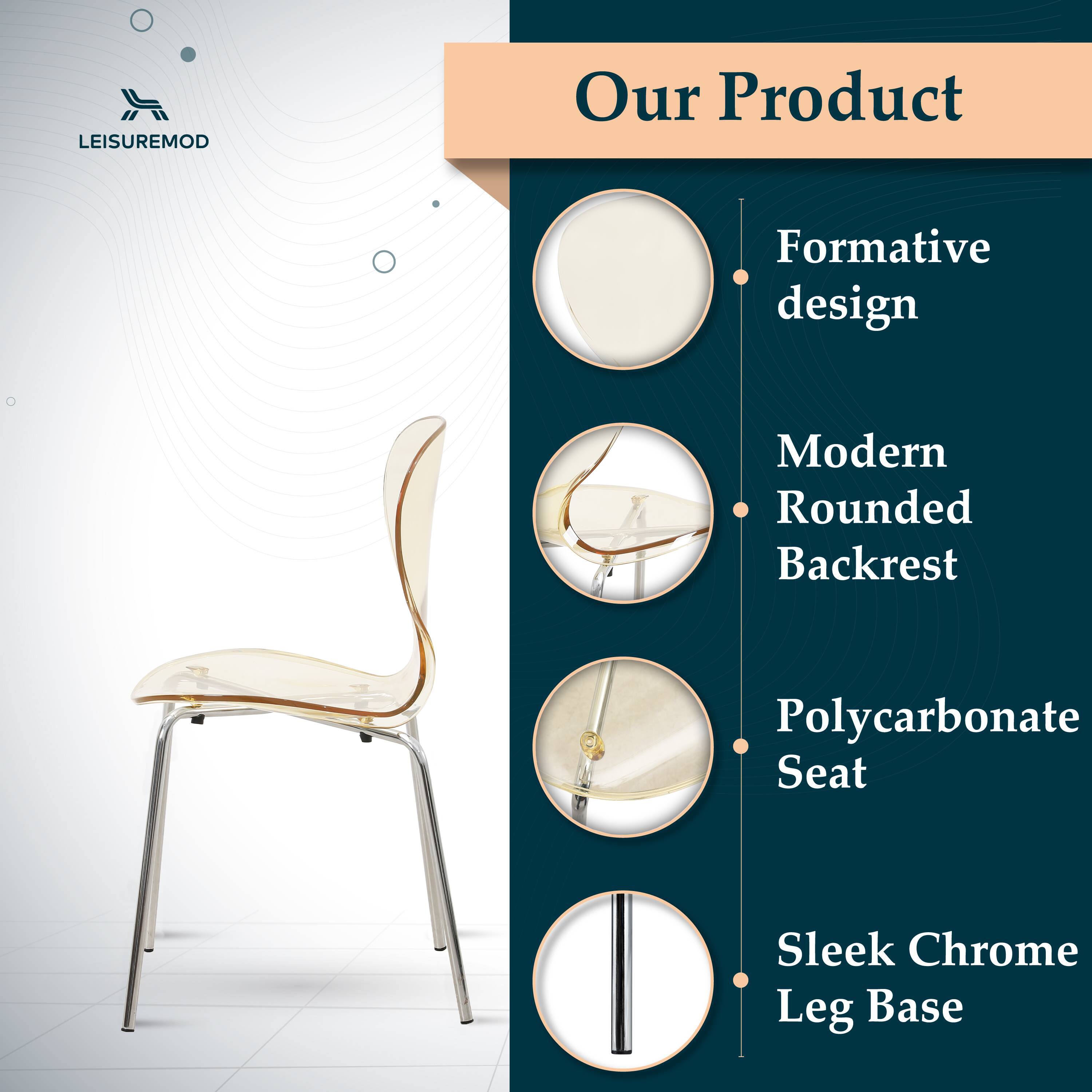 LEISUREMOD

Our Product

- Formative design
- Modern Rounded Backrest
- Polycarbonate Seat
- Sleek Chrome Leg Base