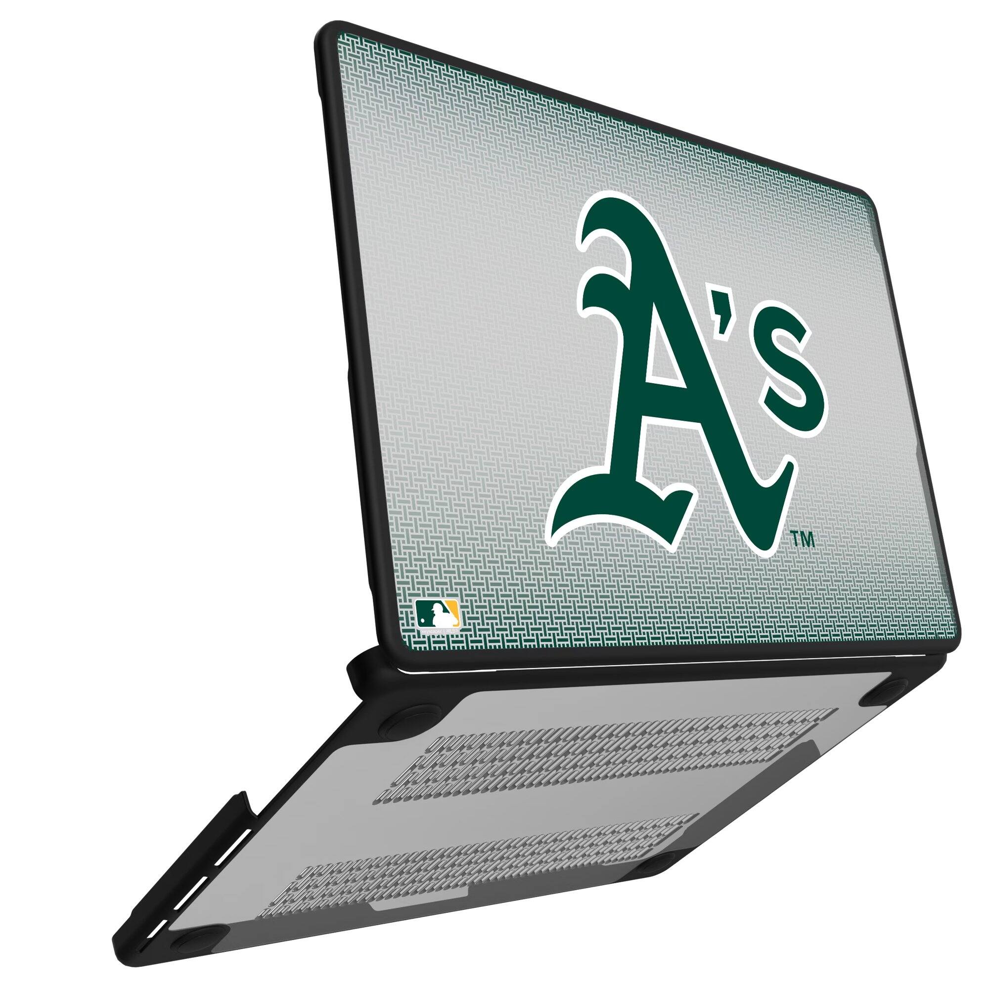 Alt View 1. Keyscaper - Oakland Athletics Linen MacBook Case - Air 13 in - Multicolor.