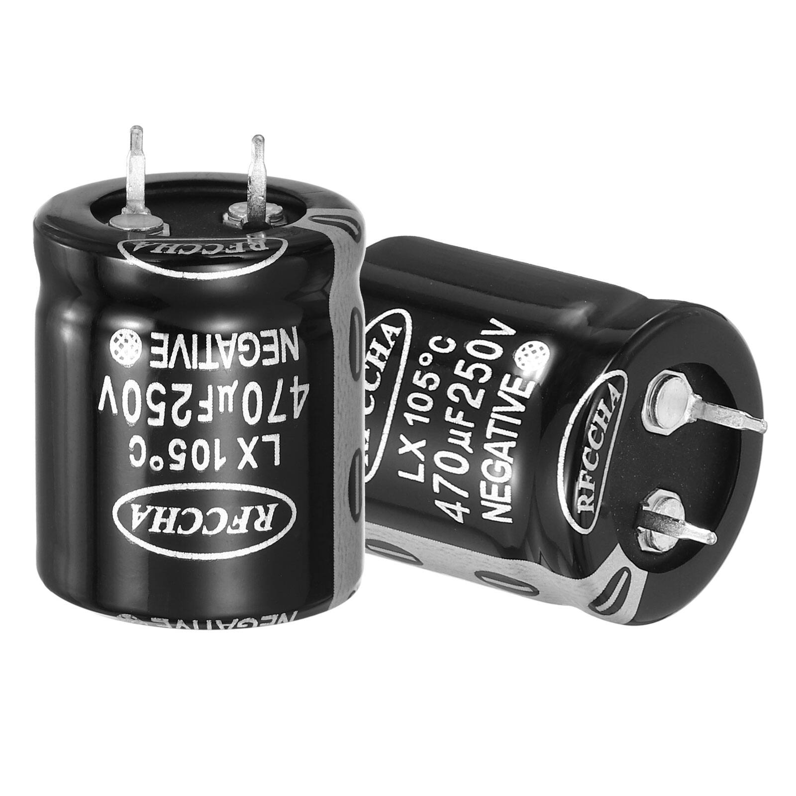 Unique Bargains - 250V 470uF Snap-in Electrolytic Capacitor, 2pcs, 30x25.5mm, for Audio/Filter/Appliances - Black price history on PriceWatchPro