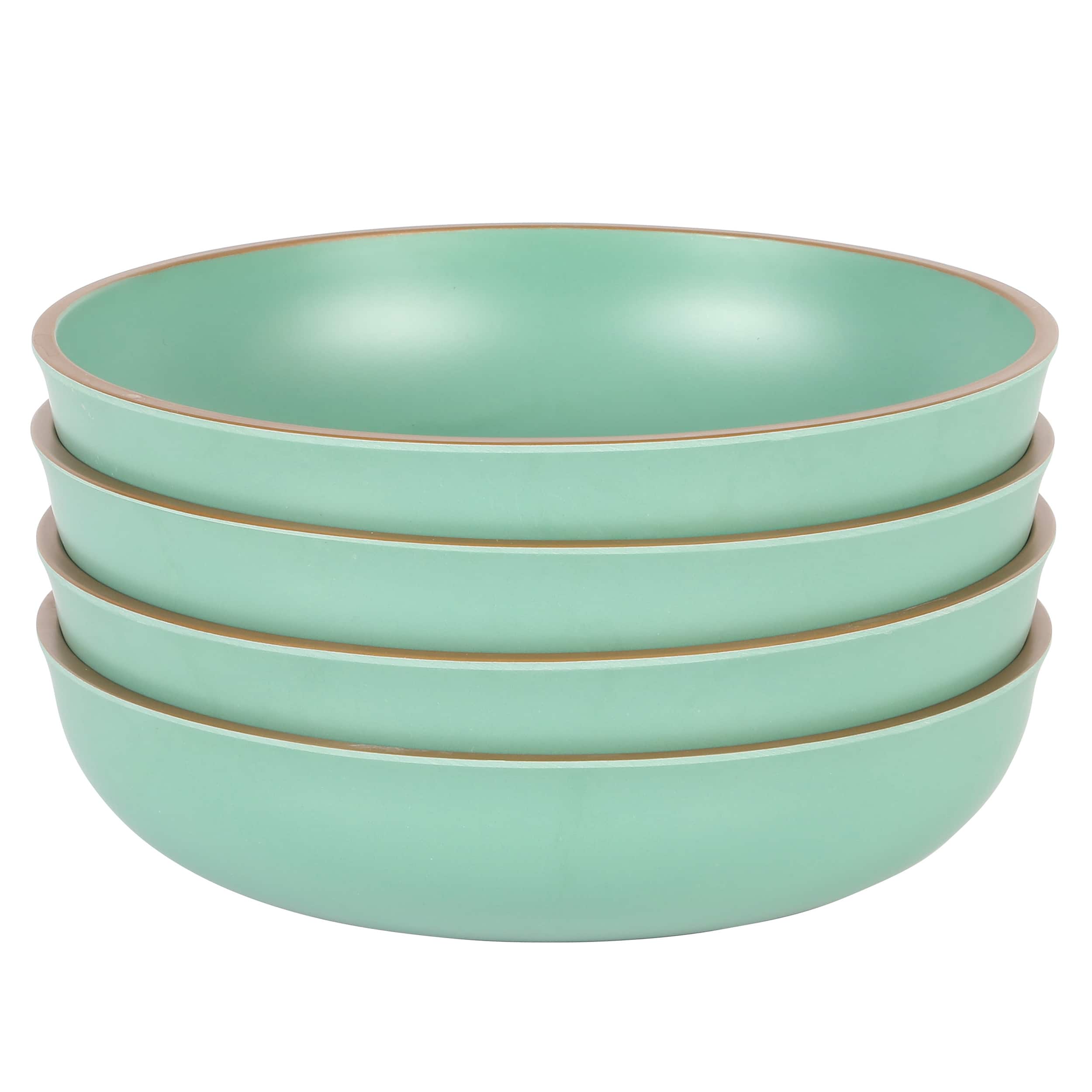 Gibson - Home Rockabye 4 Piece 8.5 Inch Melamine Dinner Bowl Set In - Green