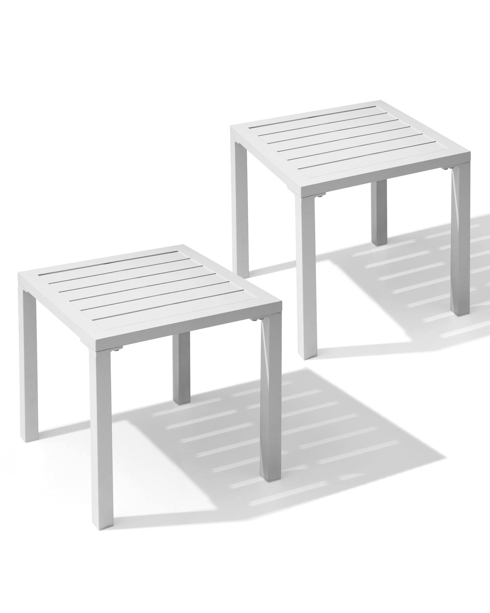 Front. Crestlive Products - Crestlive Products Aluminum Square Side Table Small Patio Coffee Bistro - White.