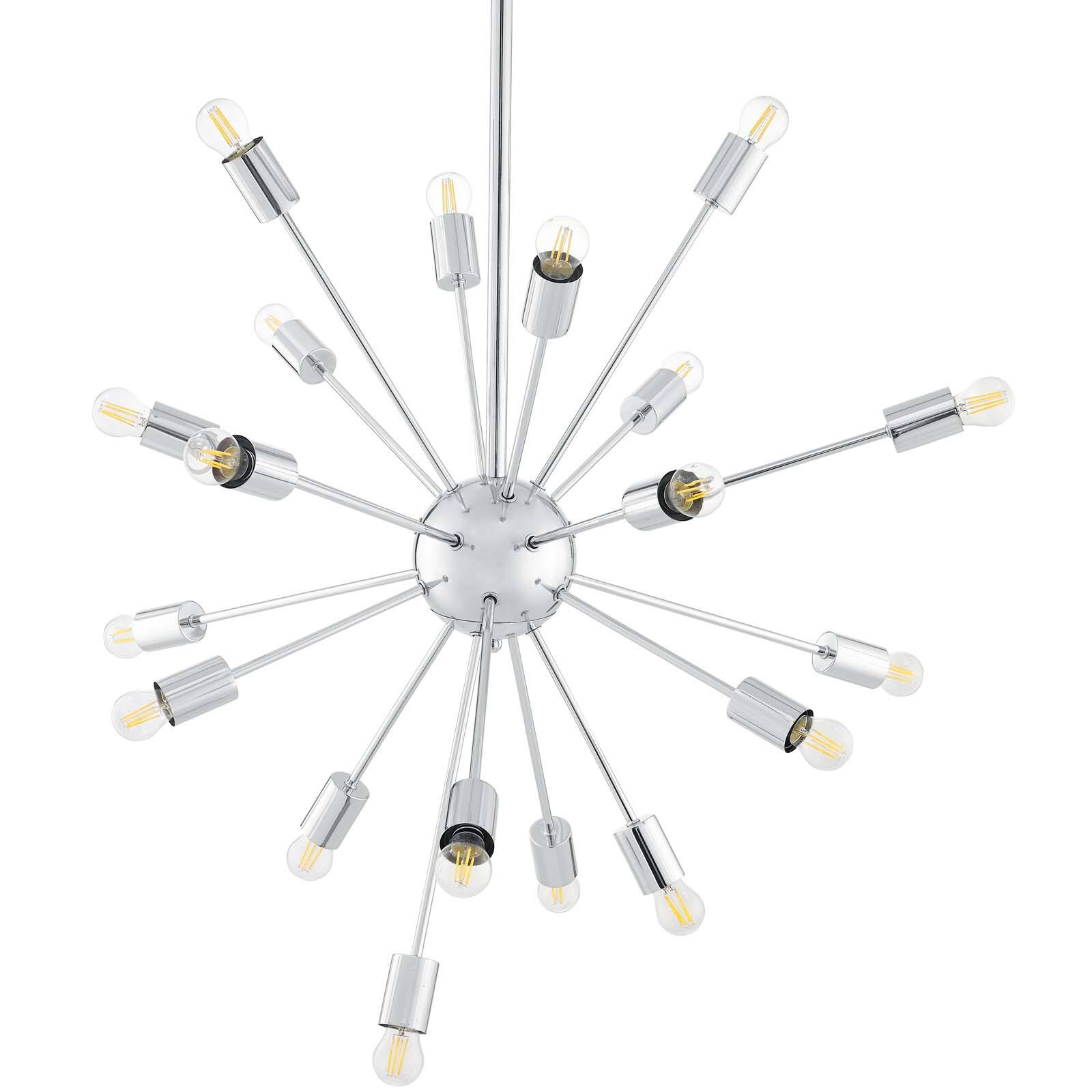 Left. Modway - Volley Pendant Chandelier by Modway - Silver.