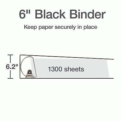 6" Black Binder  
Keep paper securely in place  

6.2"  
1300 sheets