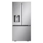 LG - 33-in Wide Standard-Depth MAX 24.5 Cu. Ft. Smart French Door Refrigerator with Dual Ice - Stainless Steel - Front_Zoom