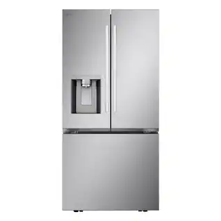 LG - 33-in Wide Standard-Depth MAX 24.5 Cu. Ft. Smart French Door Refrigerator with Dual Ice - Stainless Steel