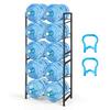 Front. VEVOR - Water Jug Holder, 5 Tiers Double Rows 3 and 5 Gallon Water Bottle Holder for 10 Bottles, Heavy Duty Jug Rack Organizer - Black.