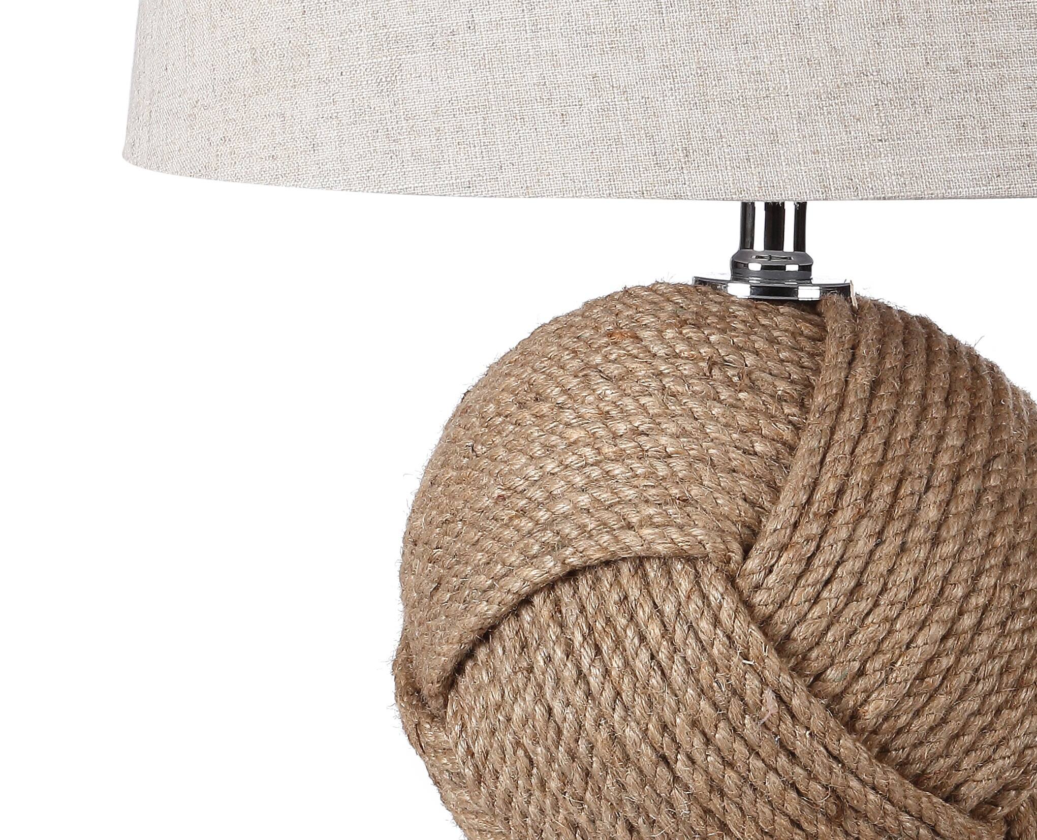 Alt View 6. Jonathan Y - Monkey's Fist 24" Knotted Rope LED Table Lamp, Brown - Brown.