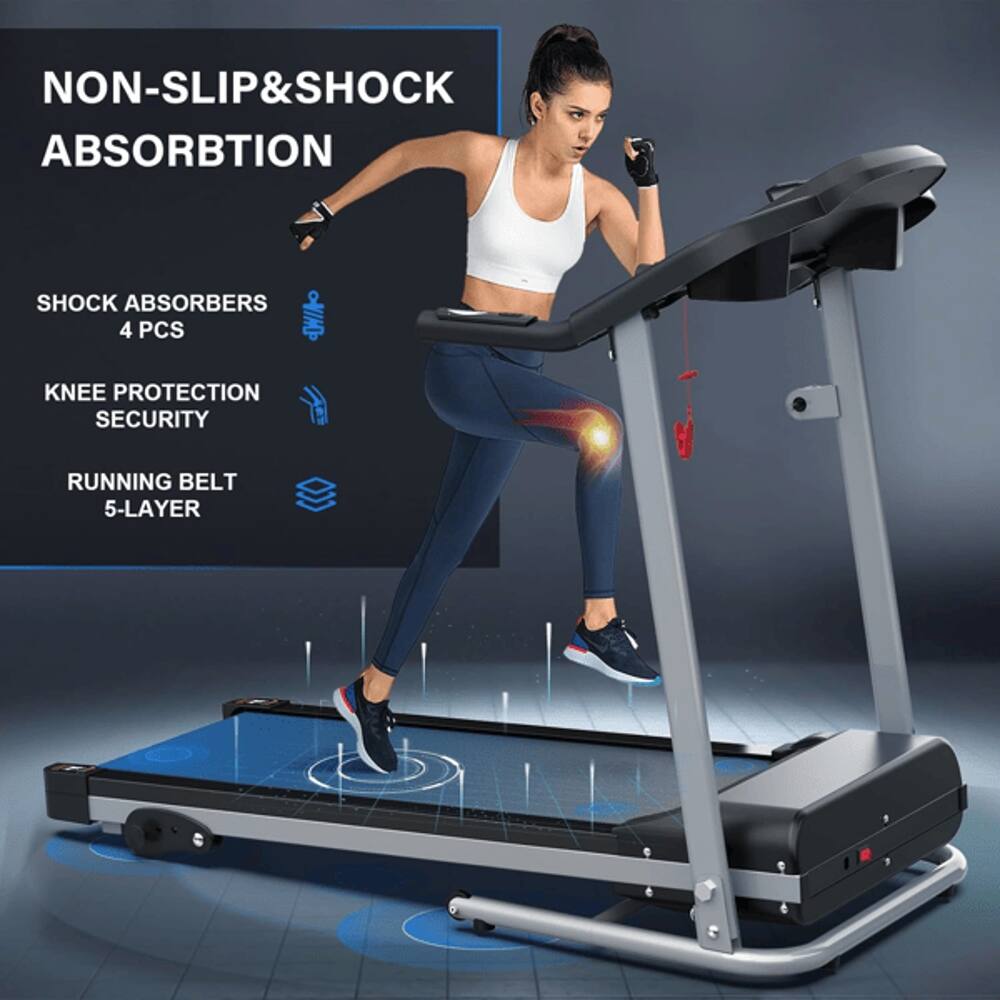 NON-SLIP & SHOCK ABSORPTION  
SHOCK ABSORBERS 4 PCS  
KNEE PROTECTION SECURITY  
RUNNING BELT 5-LAYER