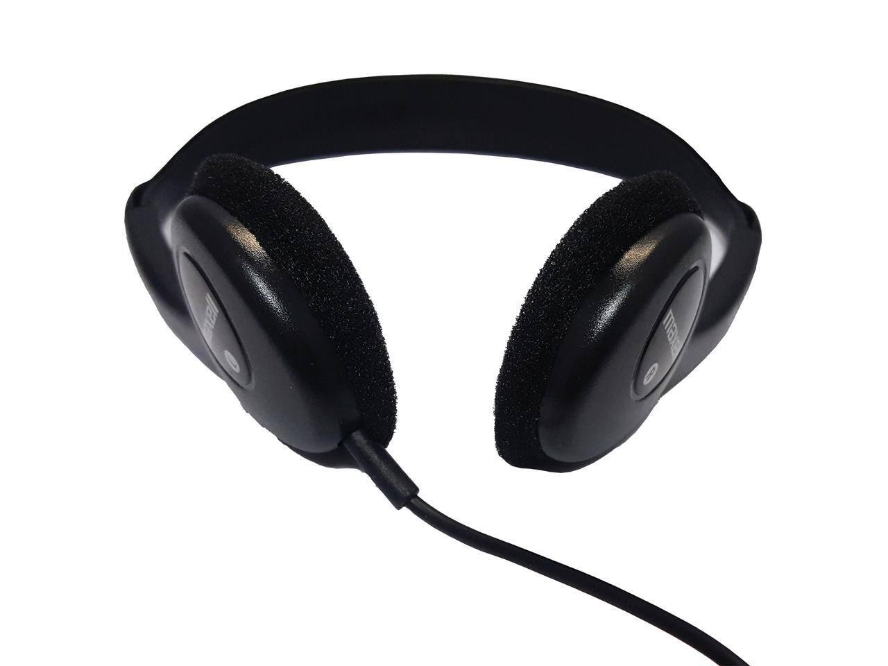 Alt View 2. Maxell - Maxell 199845 6 ft. Cord Adjustable Headband Wired Headphones - Black.