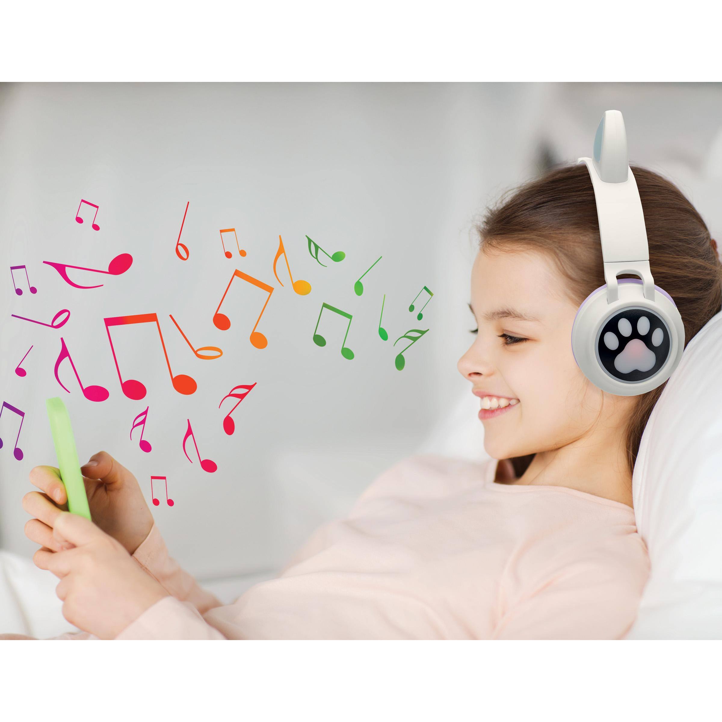 Alt View 6. Lexibook - Cat’s Ears Shape Wireless Rechargeable Headphones with Lights.