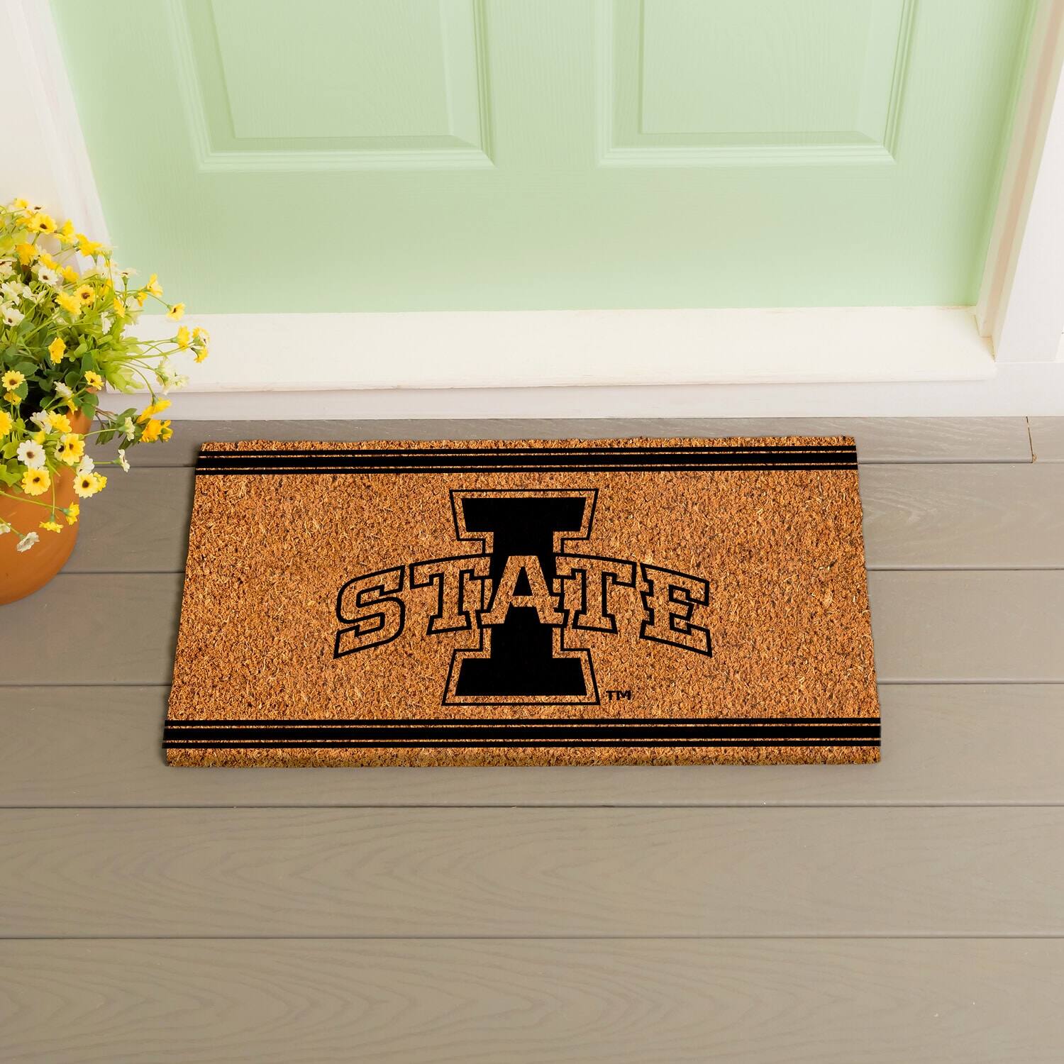 Alt View 1. Evergreen Enterprises - Iowa State Cyclones 16" x 28" Coir Logo Doormat - Multicolor.