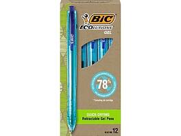 BIC - ECOlutions Retractable Gel Pen, Medium Point, 1.0 mm, 12/Pack - Blue Ink