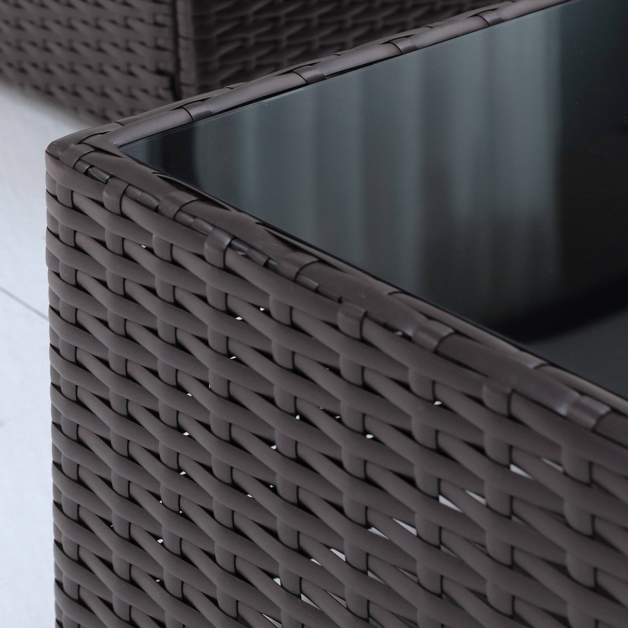 Alt View 8. Outsunny - 7 Piece Outdoor Patio Furniture Set with Cushions, All Weather PE Rattan Outdoor Sectional Patio Furniture Set - Beige.