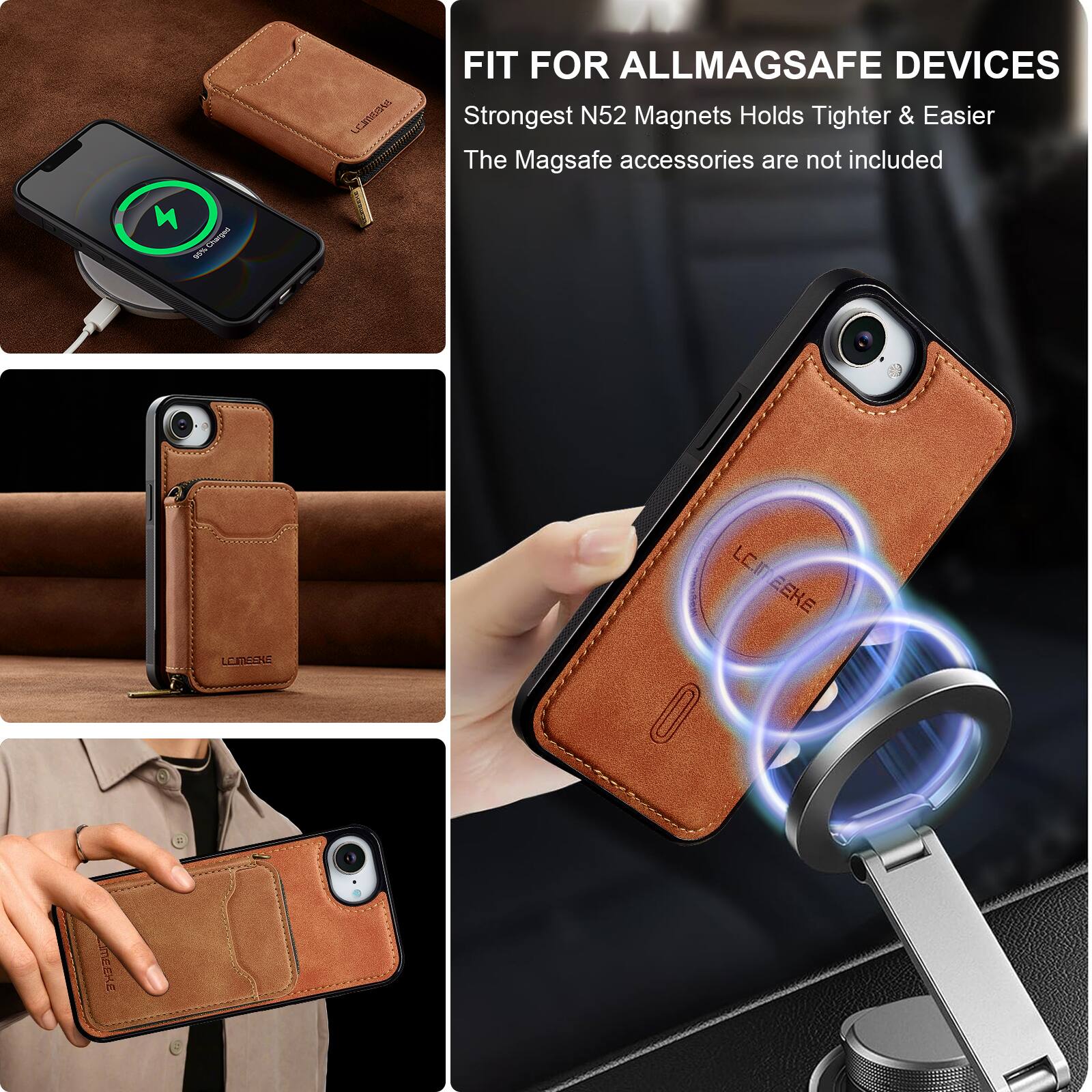 FIT FOR ALLMAGSAFE DEVICES  
Strongest N52 Magnets Holds Tighter & Easier  
The Magsafe accessories are not included